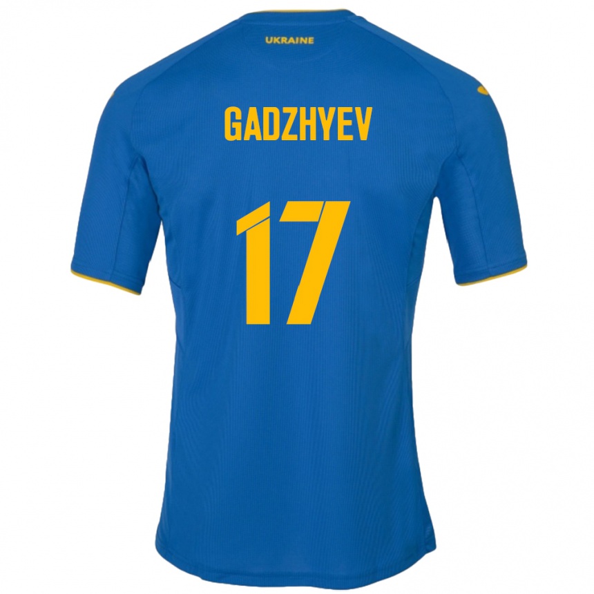 Vaikiškas Ukraina Ramik Gadzhyev #17 Mėlyna Išvykos Marškinėliai 24-26 T-Shirt