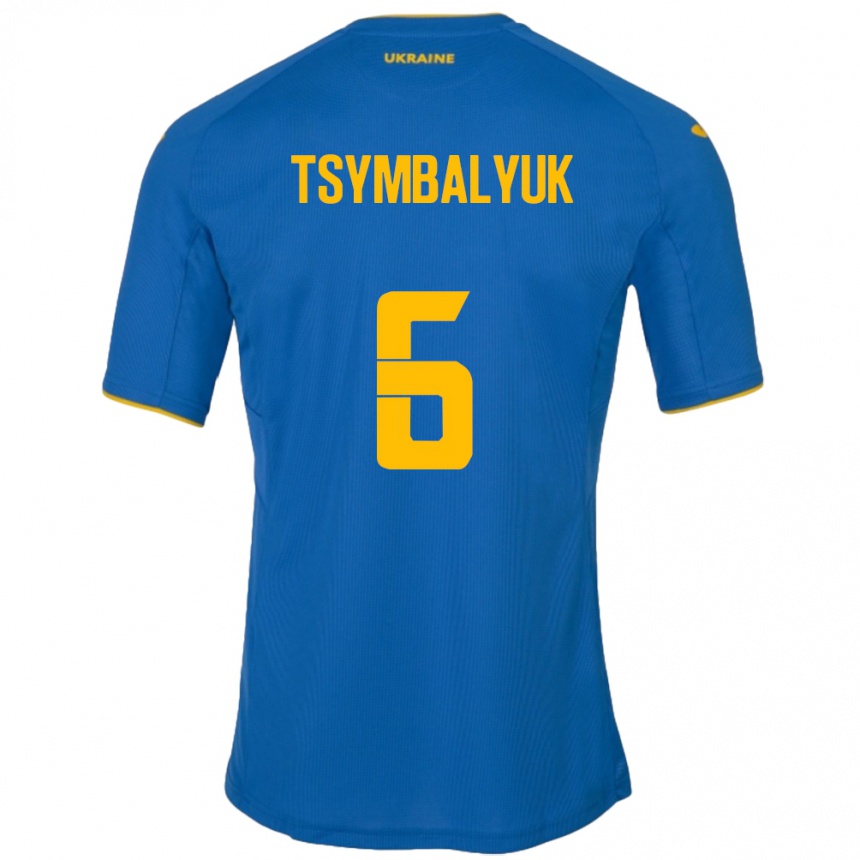 Vaikiškas Ukraina Maksym Tsymbalyuk #6 Mėlyna Išvykos Marškinėliai 24-26 T-Shirt