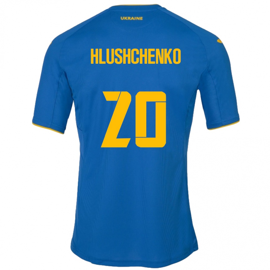 Vaikiškas Ukraina Inna Hlushchenko #20 Mėlyna Išvykos Marškinėliai 24-26 T-Shirt