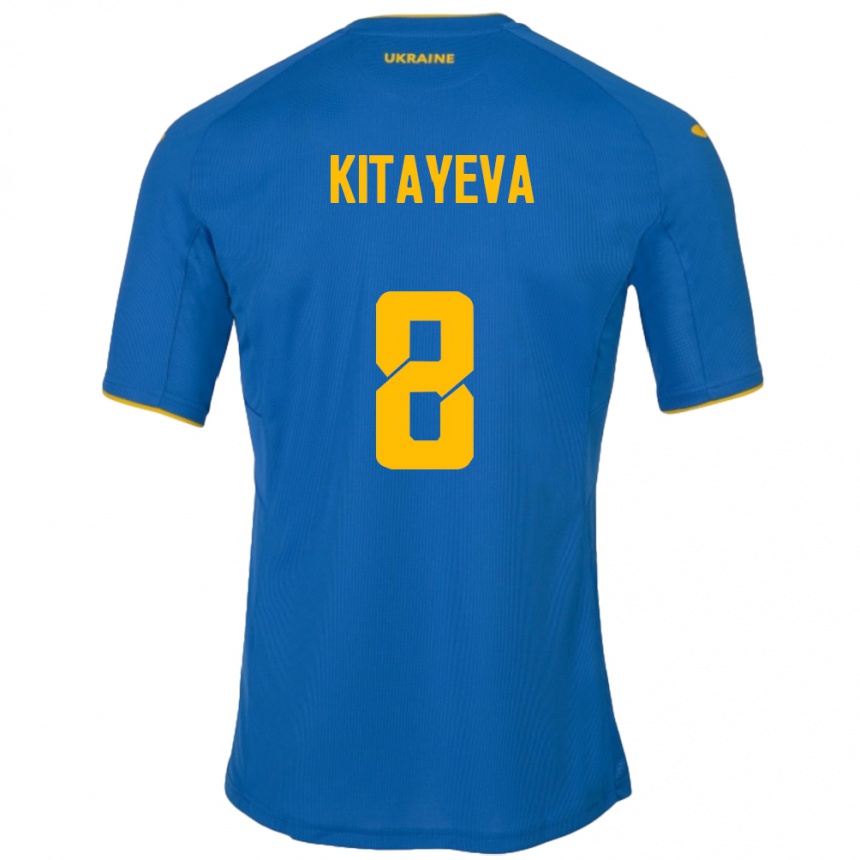 Vaikiškas Ukraina Tetyana Kitayeva #8 Mėlyna Išvykos Marškinėliai 24-26 T-Shirt