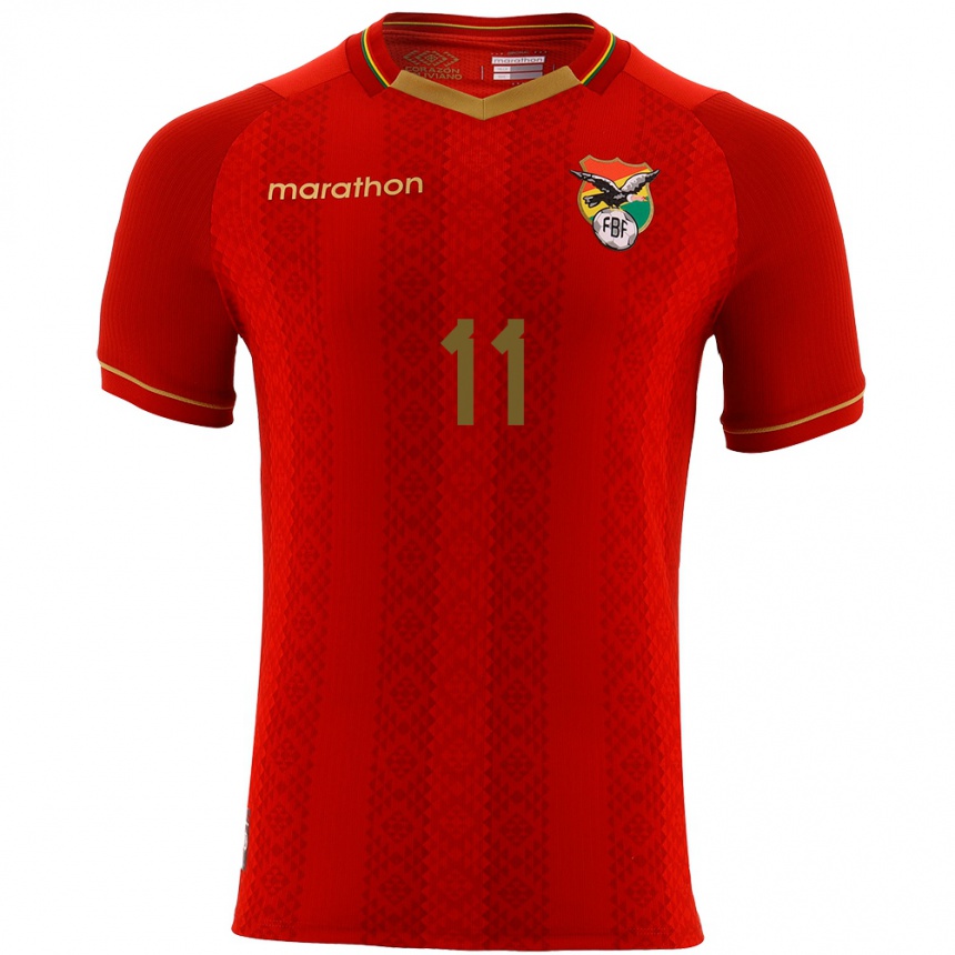 Vaikiškas Bolivija Carmelo Algarañaz #11 Raudona Išvykos Marškinėliai 24-26 T-Shirt