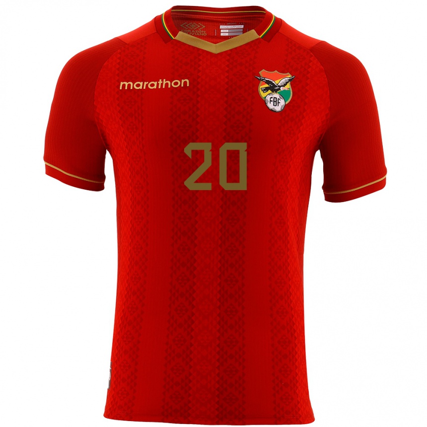 Vaikiškas Bolivija Leonardo Justiniano #20 Raudona Išvykos Marškinėliai 24-26 T-Shirt