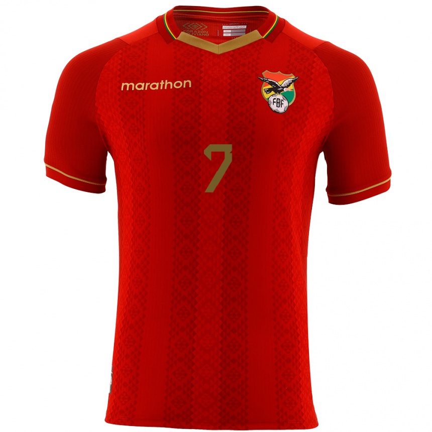 Vaikiškas Bolivija Miguelito #7 Raudona Išvykos Marškinėliai 24-26 T-Shirt