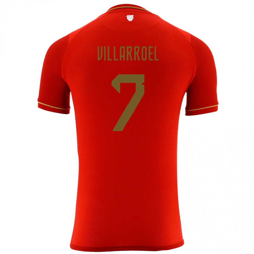 Vaikiškas Bolivija Miguel Villarroel #7 Raudona Išvykos Marškinėliai 24-26 T-Shirt