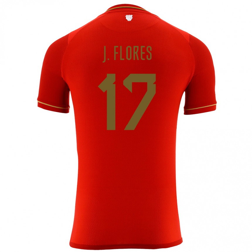 Vaikiškas Bolivija José Flores #17 Raudona Išvykos Marškinėliai 24-26 T-Shirt