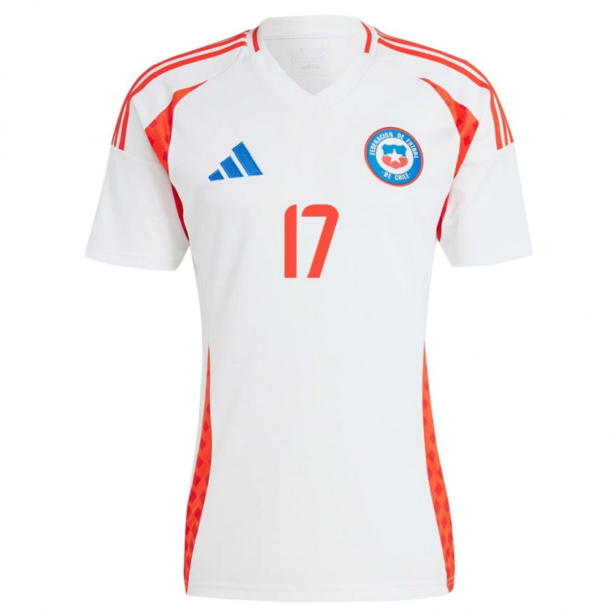 Vaikiškas Čilė Fernanda Hidalgo #17 Baltas Išvykos Marškinėliai 24-26 T-Shirt