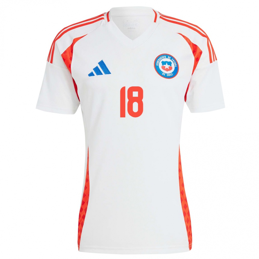 Vaikiškas Čilė Camila Sáez #18 Baltas Išvykos Marškinėliai 24-26 T-Shirt