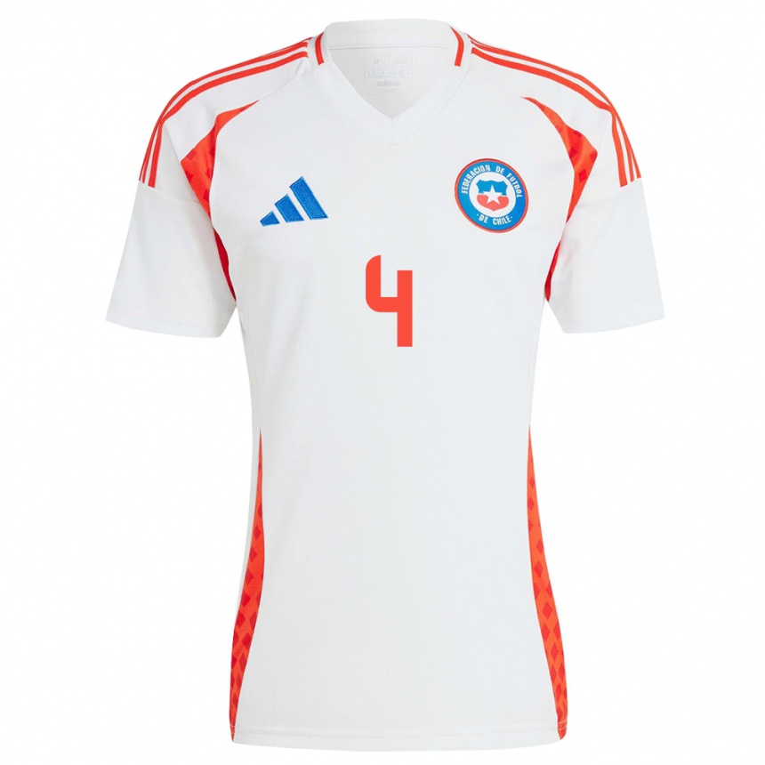 Vaikiškas Čilė Mauricio Isla #4 Baltas Išvykos Marškinėliai 24-26 T-Shirt