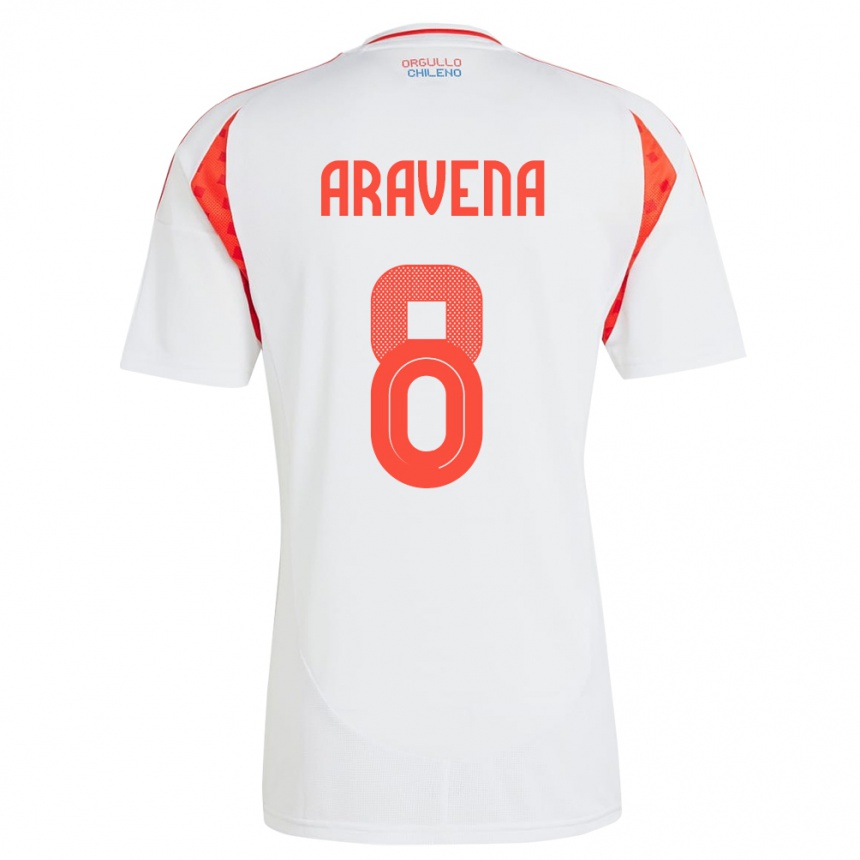 Vaikiškas Čilė Alexander Aravena #8 Baltas Išvykos Marškinėliai 24-26 T-Shirt