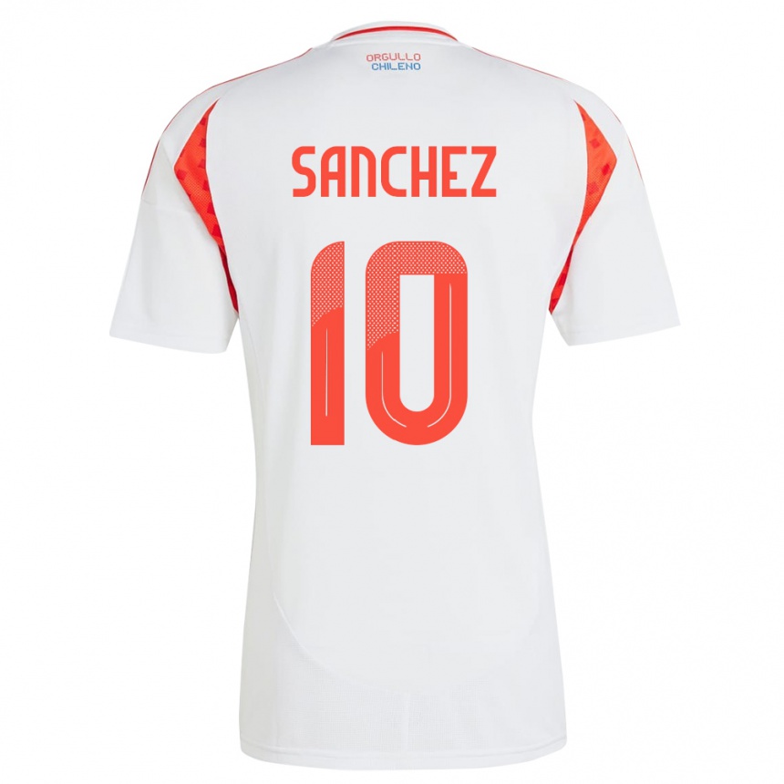 Vaikiškas Čilė Alexis Sánchez #10 Baltas Išvykos Marškinėliai 24-26 T-Shirt