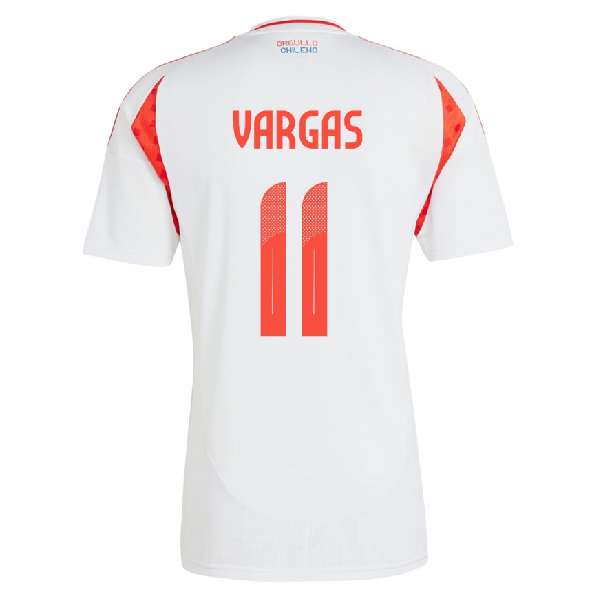 Vaikiškas Čilė Eduardo Vargas #11 Baltas Išvykos Marškinėliai 24-26 T-Shirt