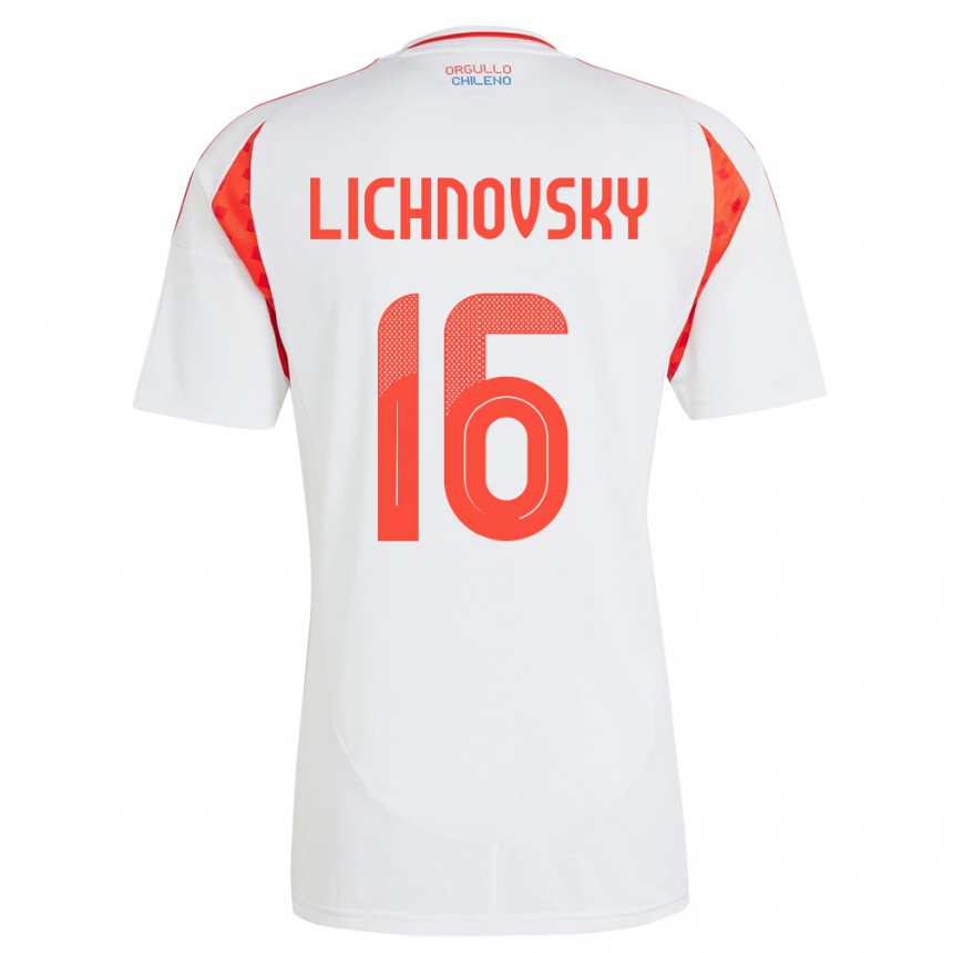 Vaikiškas Čilė Igor Lichnovsky #16 Baltas Išvykos Marškinėliai 24-26 T-Shirt