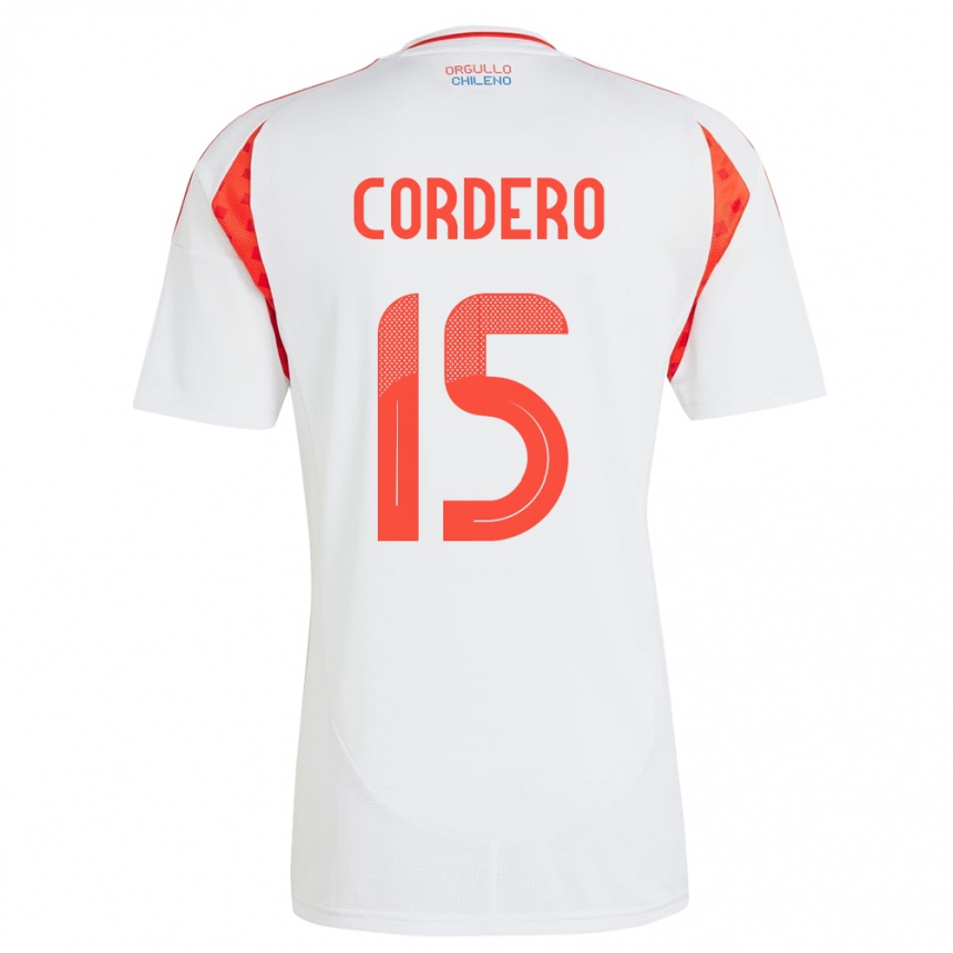 Vaikiškas Čilė Renato Cordero #15 Baltas Išvykos Marškinėliai 24-26 T-Shirt