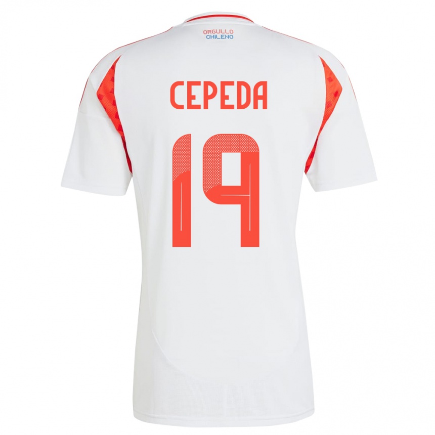 Vaikiškas Čilė Lucas Cepeda #19 Baltas Išvykos Marškinėliai 24-26 T-Shirt