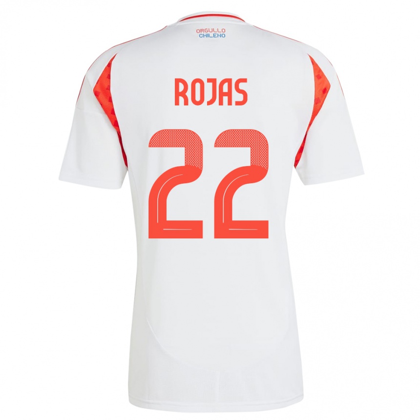 Vaikiškas Čilė Jeyson Rojas #22 Baltas Išvykos Marškinėliai 24-26 T-Shirt