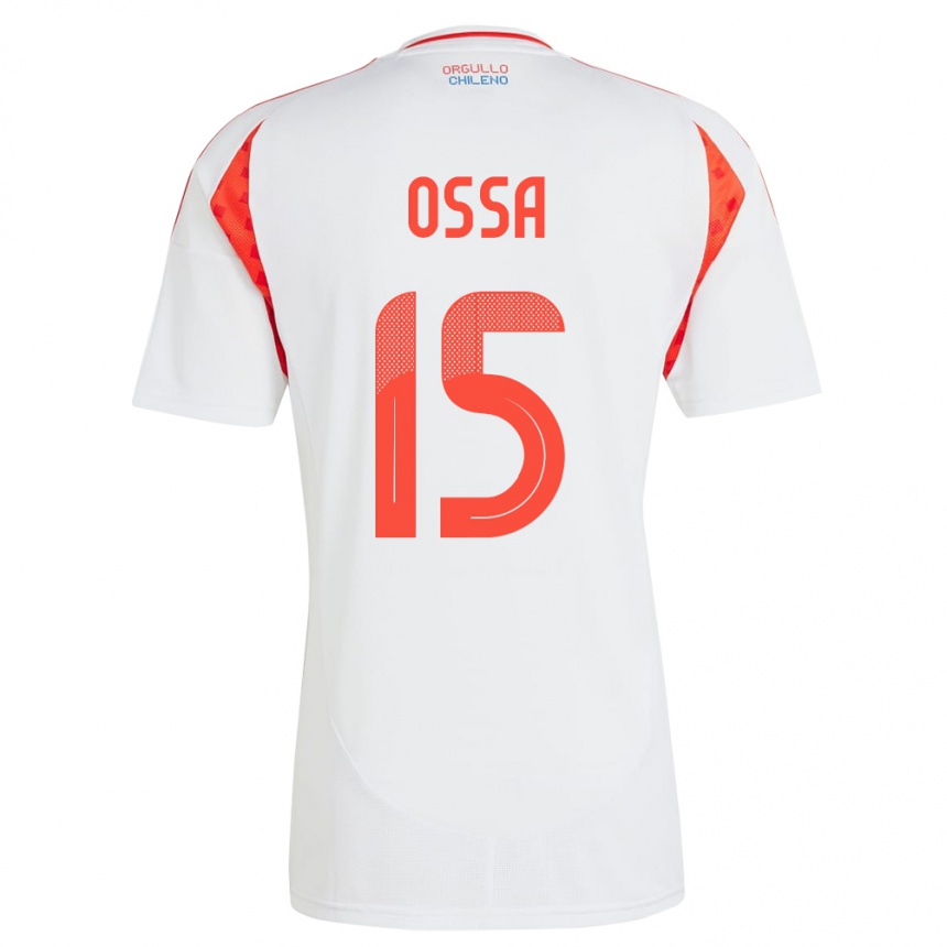 Vaikiškas Čilė Diego Ossa #15 Baltas Išvykos Marškinėliai 24-26 T-Shirt