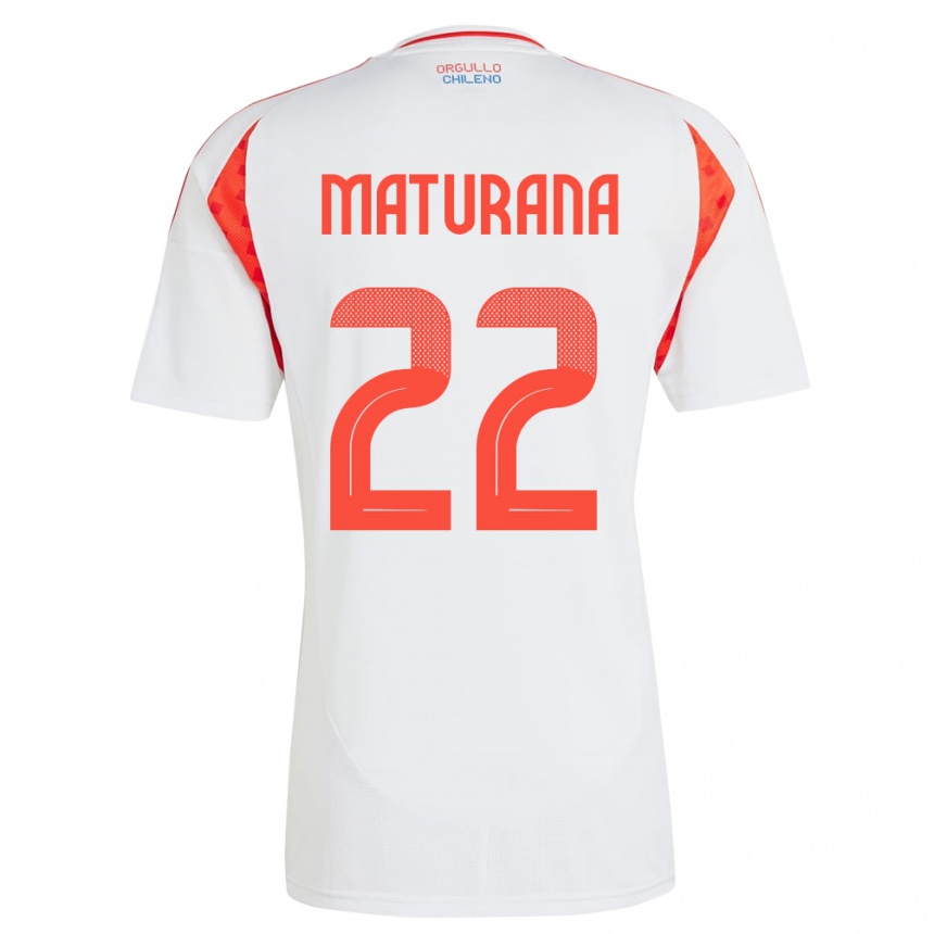 Vaikiškas Čilė Martín Maturana #22 Baltas Išvykos Marškinėliai 24-26 T-Shirt