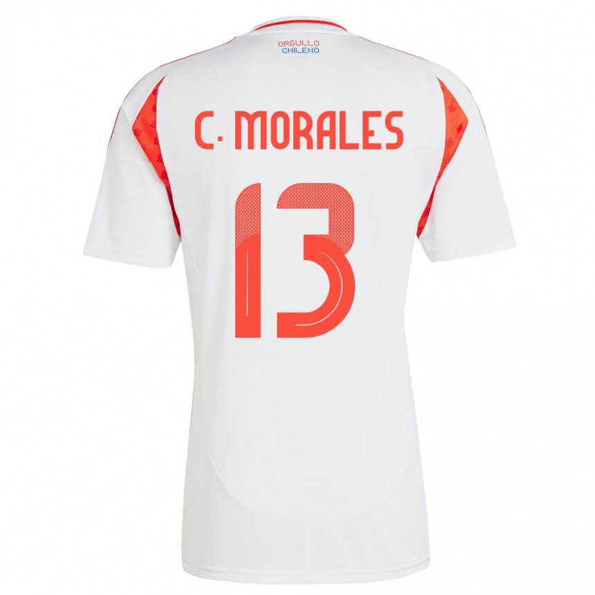 Vaikiškas Čilė Cristián Morales #13 Baltas Išvykos Marškinėliai 24-26 T-Shirt