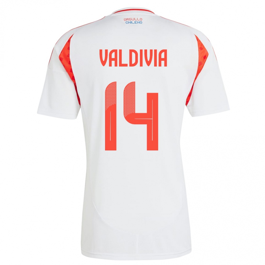 Vaikiškas Čilė Felipe Valdivia #14 Baltas Išvykos Marškinėliai 24-26 T-Shirt