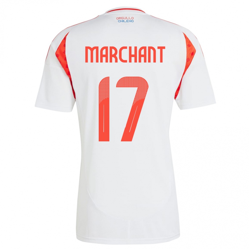 Vaikiškas Čilė Francisco Marchant #17 Baltas Išvykos Marškinėliai 24-26 T-Shirt