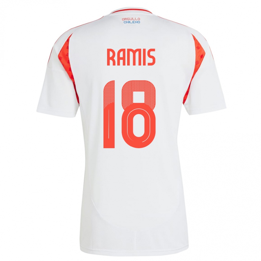 Vaikiškas Čilė Oliver Ramis #18 Baltas Išvykos Marškinėliai 24-26 T-Shirt