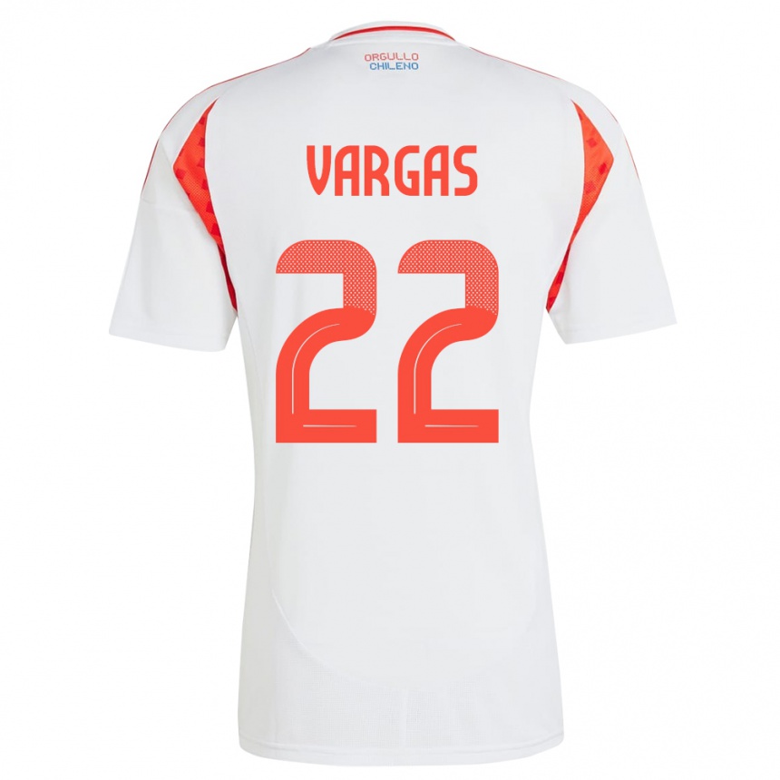 Vaikiškas Čilė Diego Vargas #22 Baltas Išvykos Marškinėliai 24-26 T-Shirt