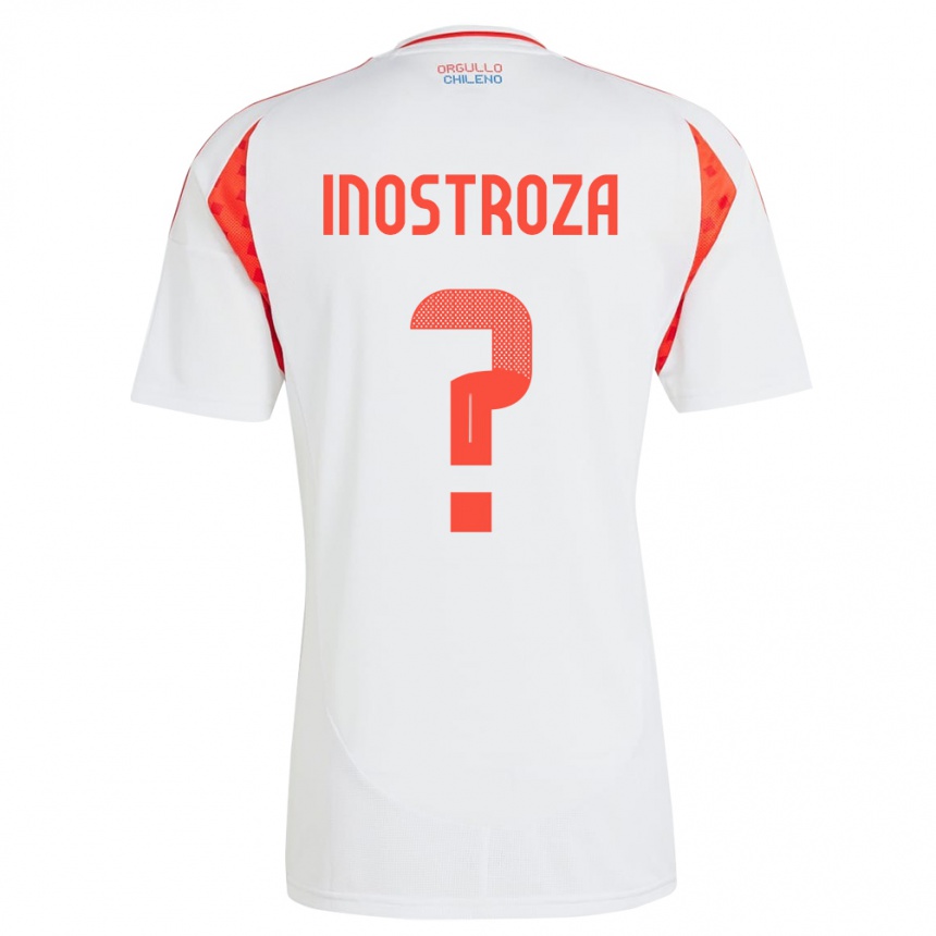 Vaikiškas Čilė Fernando Inostroza #0 Baltas Išvykos Marškinėliai 24-26 T-Shirt