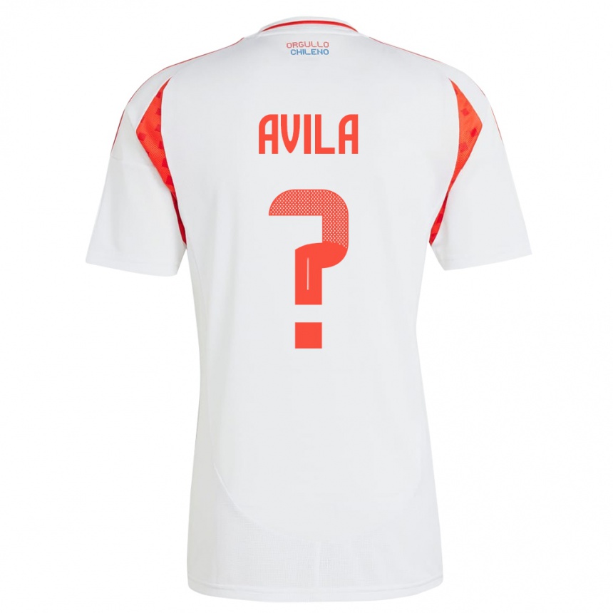 Vaikiškas Čilė Gustavo Ávila #0 Baltas Išvykos Marškinėliai 24-26 T-Shirt