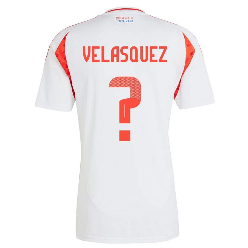 Vaikiškas Čilė Milovan Velásquez #0 Baltas Išvykos Marškinėliai 24-26 T-Shirt