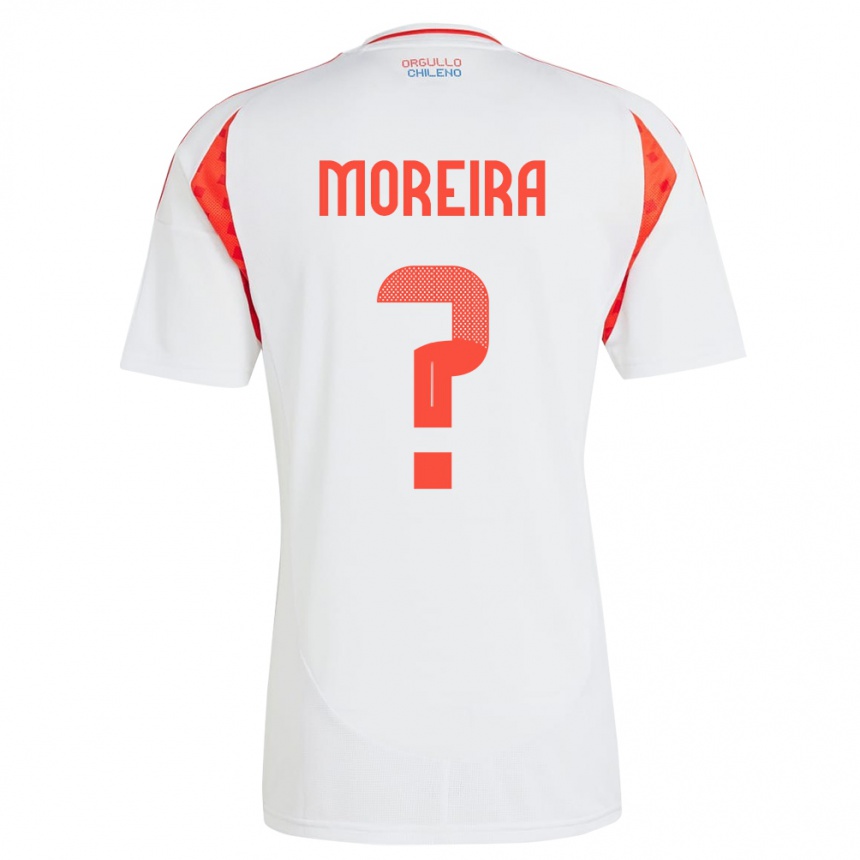 Vaikiškas Čilė Vicente Moreira #0 Baltas Išvykos Marškinėliai 24-26 T-Shirt