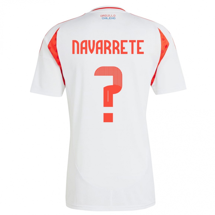 Vaikiškas Čilė Sebastián Navarrete #0 Baltas Išvykos Marškinėliai 24-26 T-Shirt