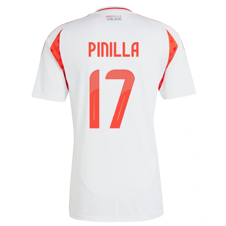 Vaikiškas Čilė Fernanda Pinilla #17 Baltas Išvykos Marškinėliai 24-26 T-Shirt