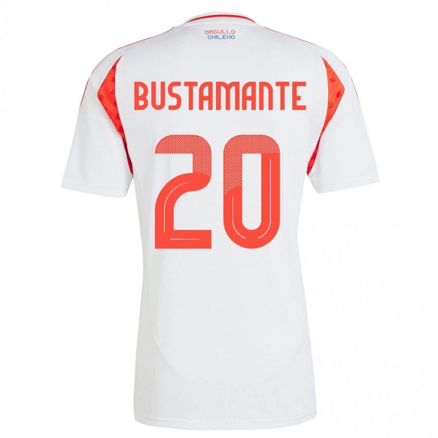 Vaikiškas Čilė Paloma Bustamante #20 Baltas Išvykos Marškinėliai 24-26 T-Shirt