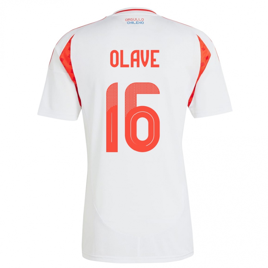 Vaikiškas Čilė Isidora Olave #16 Baltas Išvykos Marškinėliai 24-26 T-Shirt