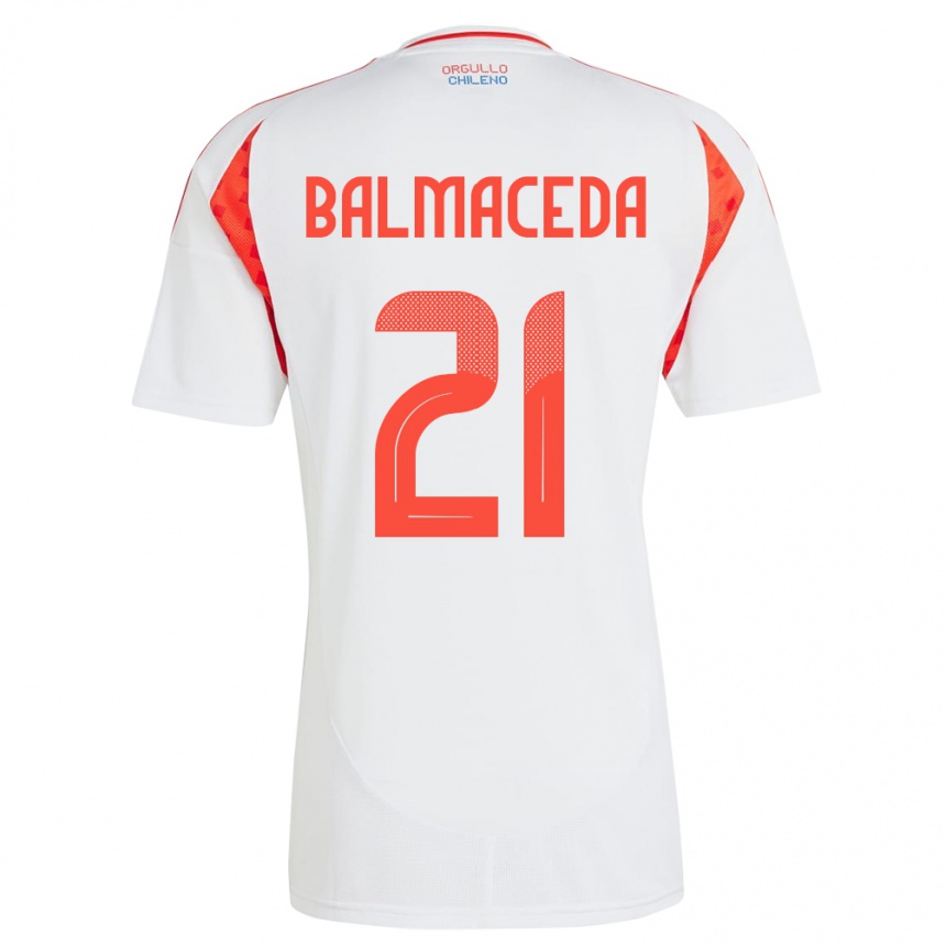 Vaikiškas Čilė Rosario Balmaceda #21 Baltas Išvykos Marškinėliai 24-26 T-Shirt