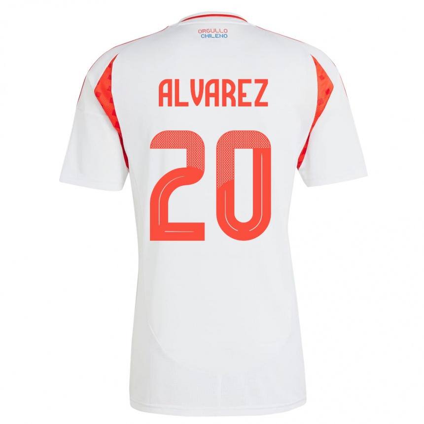 Vaikiškas Čilė Anaís Álvarez #20 Baltas Išvykos Marškinėliai 24-26 T-Shirt