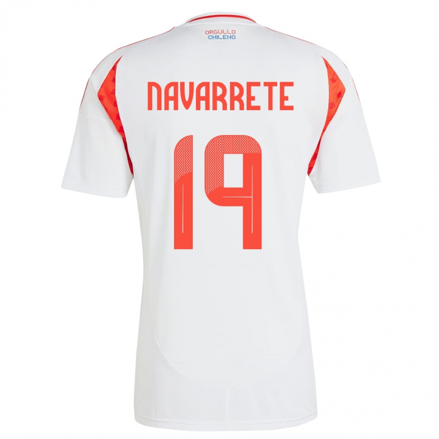 Vaikiškas Čilė Valentina Navarrete #19 Baltas Išvykos Marškinėliai 24-26 T-Shirt