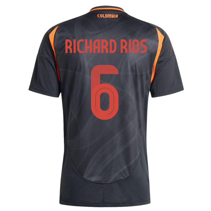 Vaikiškas Kolumbija Richard Ríos #6 Juoda Išvykos Marškinėliai 24-26 T-Shirt