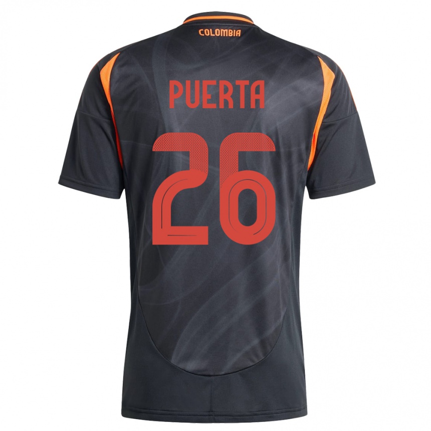 Vaikiškas Kolumbija Gustavo Puerta #26 Juoda Išvykos Marškinėliai 24-26 T-Shirt