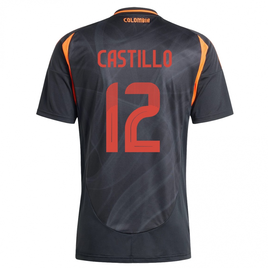 Vaikiškas Kolumbija Juan Castillo #12 Juoda Išvykos Marškinėliai 24-26 T-Shirt