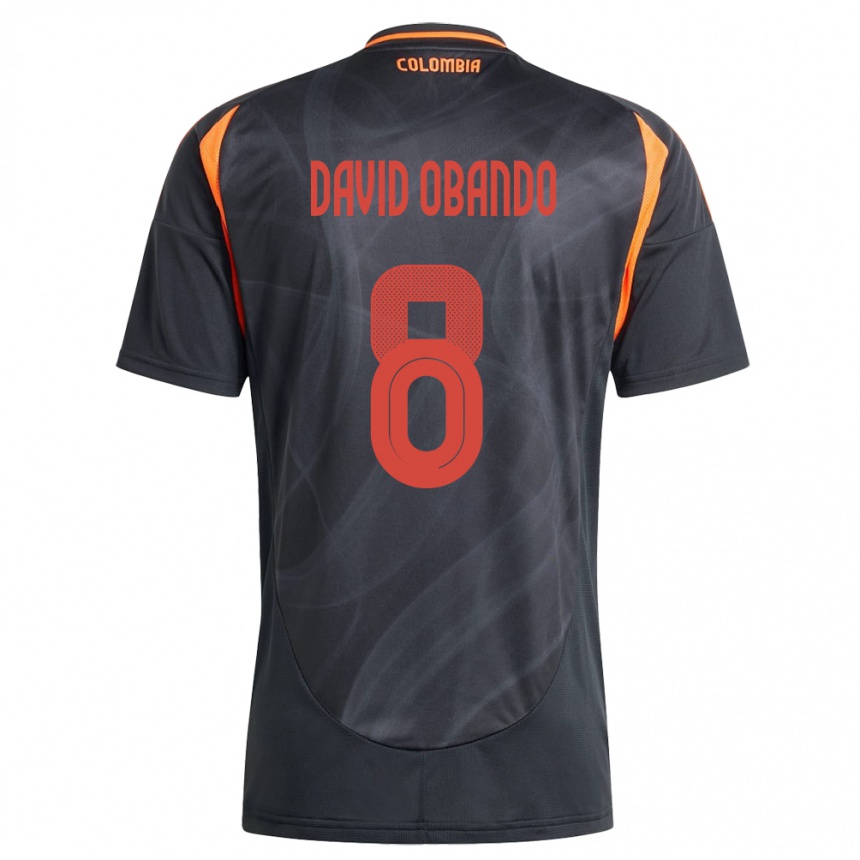 Vaikiškas Kolumbija Juan David Obando #8 Juoda Išvykos Marškinėliai 24-26 T-Shirt