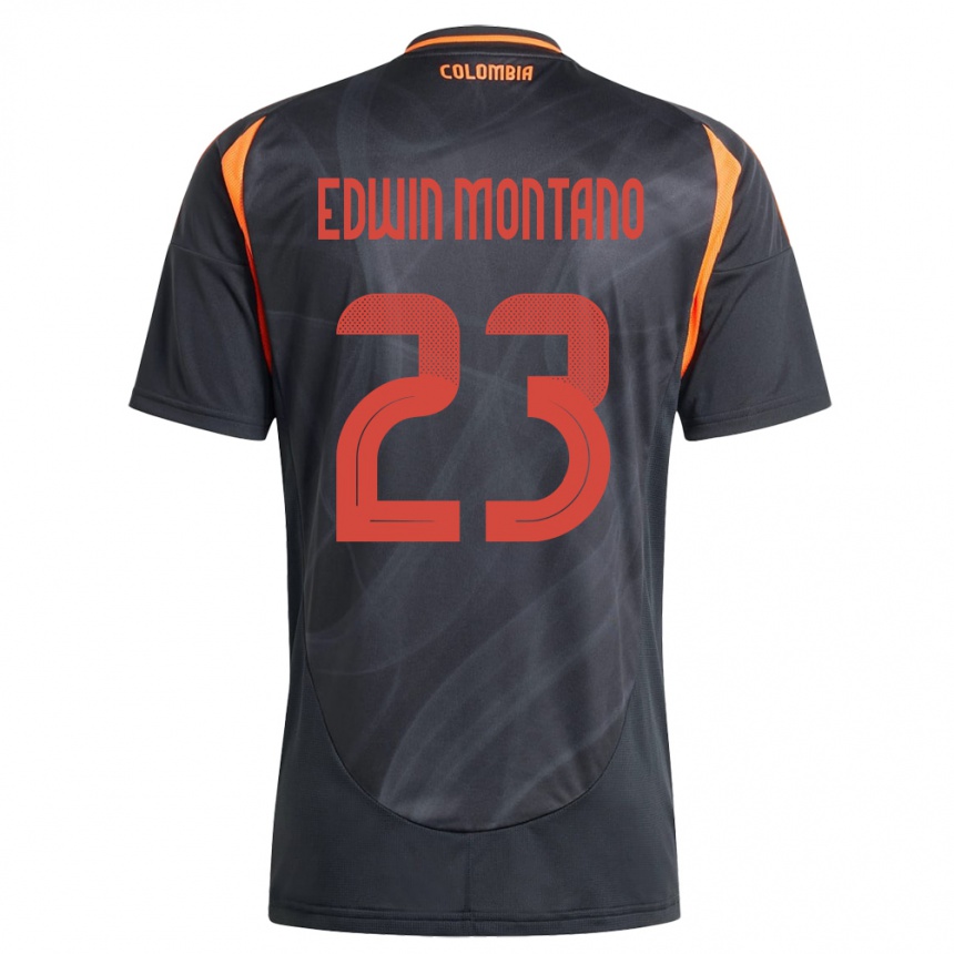 Vaikiškas Kolumbija John Edwin Montaño #23 Juoda Išvykos Marškinėliai 24-26 T-Shirt