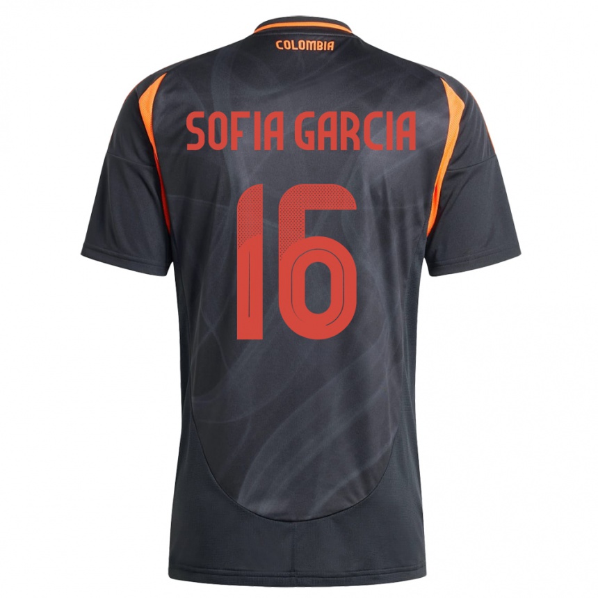 Vaikiškas Kolumbija Sofía García #16 Juoda Išvykos Marškinėliai 24-26 T-Shirt