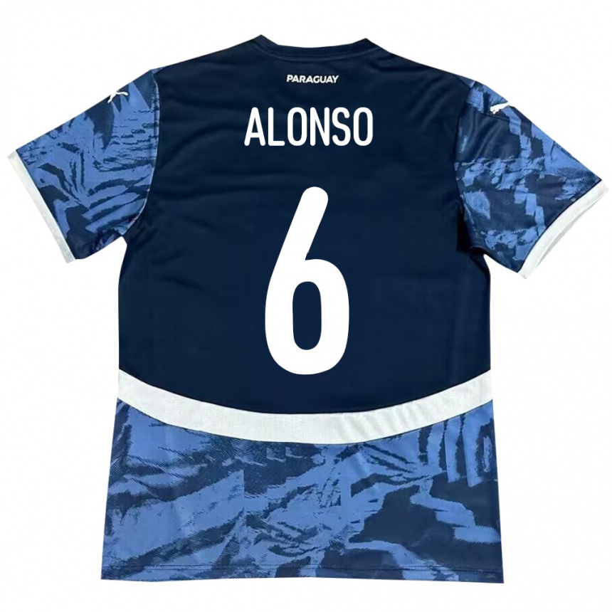 Vaikiškas Paragvajus Júnior Alonso #6 Mėlyna Išvykos Marškinėliai 24-26 T-Shirt