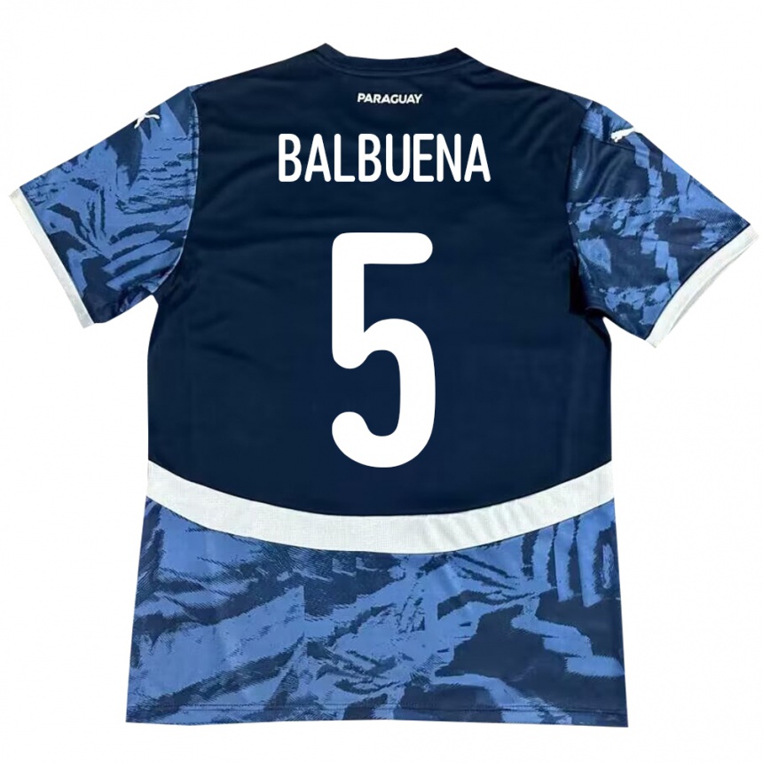 Vaikiškas Paragvajus Fabián Balbuena #5 Mėlyna Išvykos Marškinėliai 24-26 T-Shirt