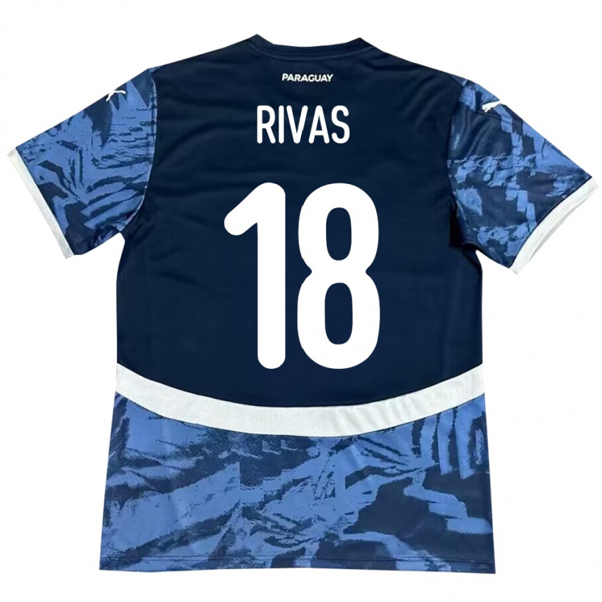 Vaikiškas Paragvajus Daniel Rivas #18 Mėlyna Išvykos Marškinėliai 24-26 T-Shirt