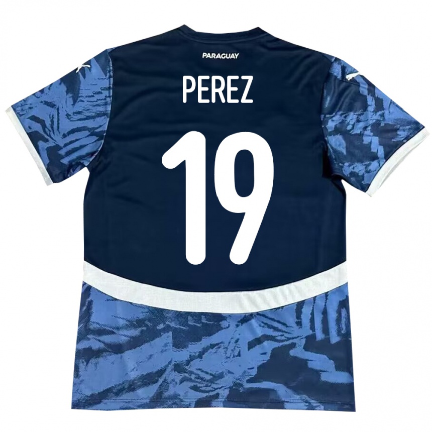 Vaikiškas Paragvajus Marcelo Pérez #19 Mėlyna Išvykos Marškinėliai 24-26 T-Shirt