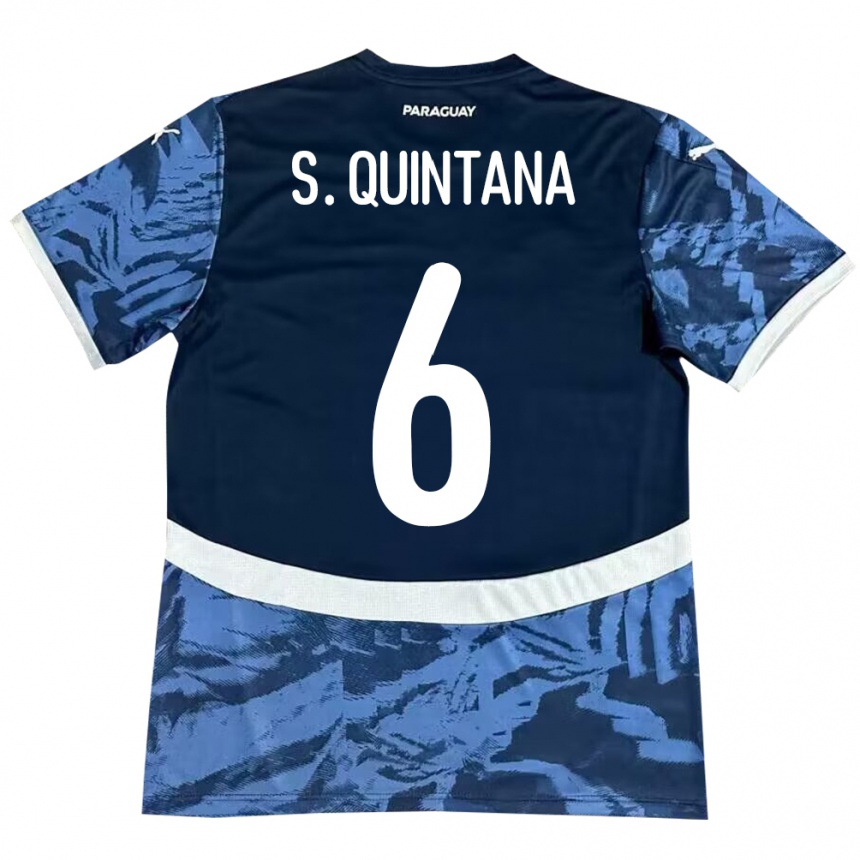 Vaikiškas Paragvajus Sebastián Quintana #6 Mėlyna Išvykos Marškinėliai 24-26 T-Shirt