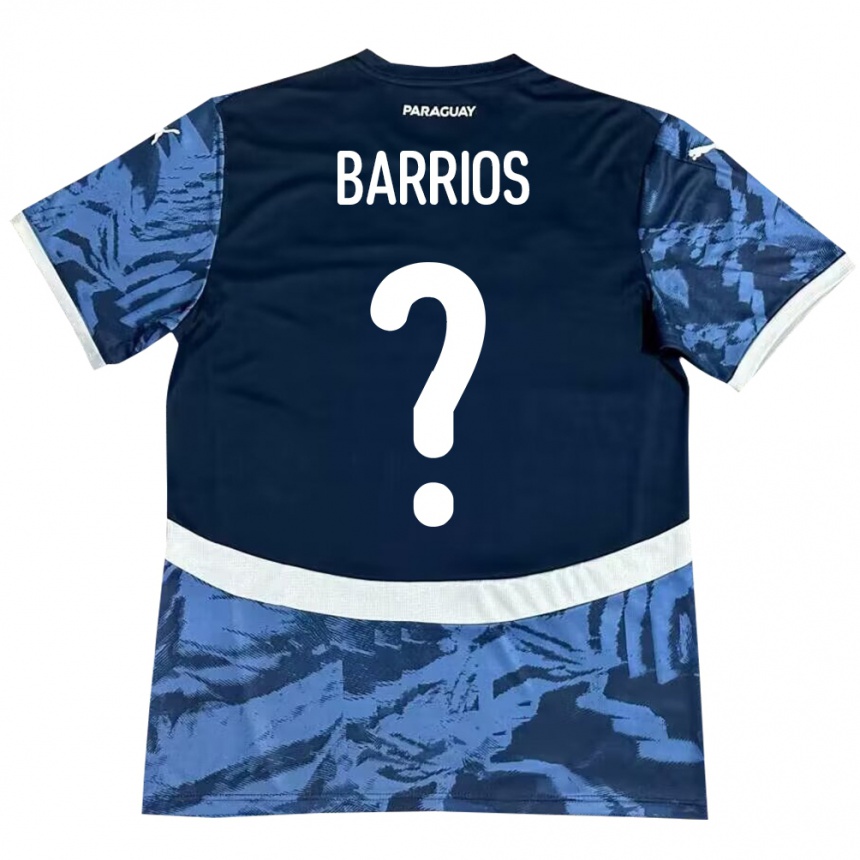 Vaikiškas Paragvajus Fabio Barrios #0 Mėlyna Išvykos Marškinėliai 24-26 T-Shirt