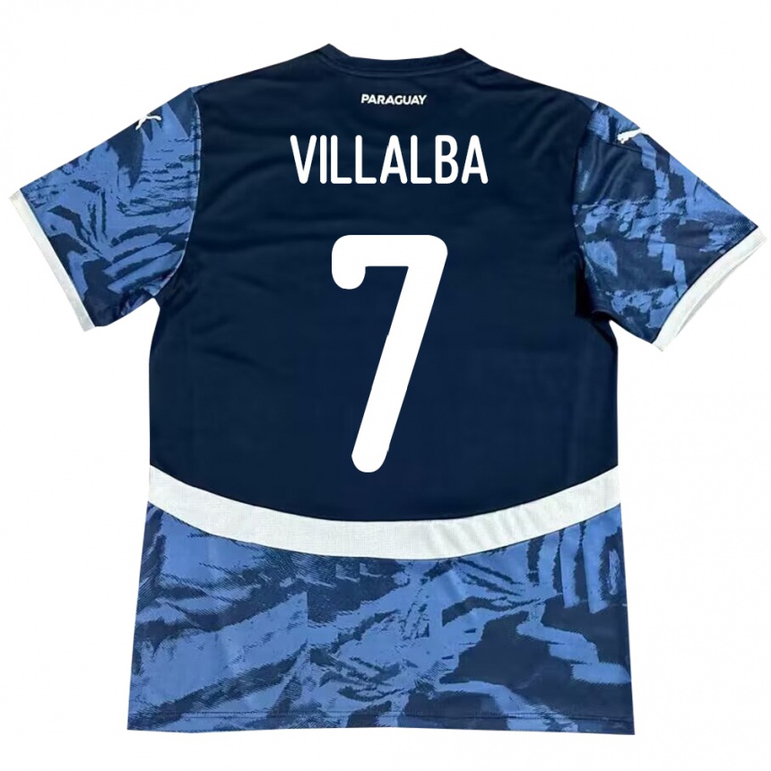 Vaikiškas Paragvajus Rodrigo Villalba #7 Mėlyna Išvykos Marškinėliai 24-26 T-Shirt